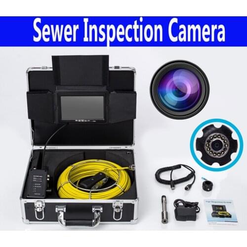 23MM Len Drain Sewer Inspection Camera System 20-50M Cable 7Inch Display With Sun-visor And DVR Function IP68 Waterproof