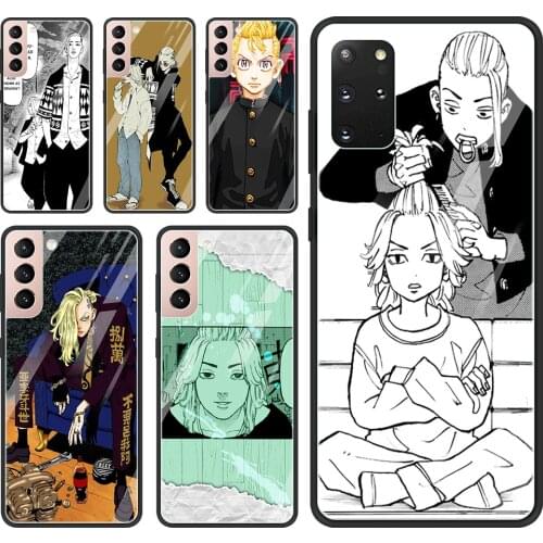 Glass Case For Samsung Galaxy S21 S20 Ultra S10 Plus Lite S20FE S10e S9 S8 Shell Silicon Capa Bumper Tokyo Revengers Draken