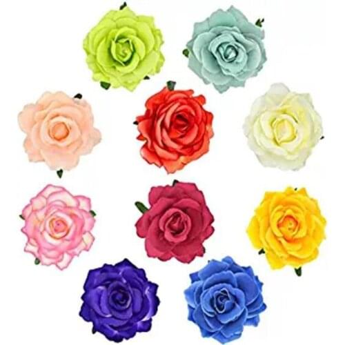 SZanbana 5 /10 Pack Flower Brooch Head Ornament Bride Women Rose Flower Hair Accessories Wedding Hair Clip Flamenco Dancer