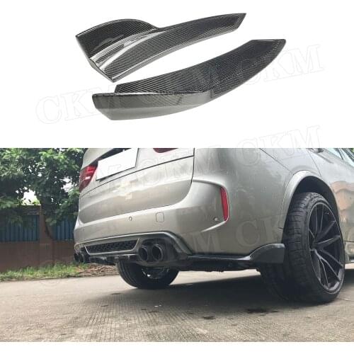 Carbon Fiber Rear Bumper Lip Splitters For BMW X5M F85 X6M F86 2015 2016 2017 2018 HM Style FRP Back Mudguard Flaps