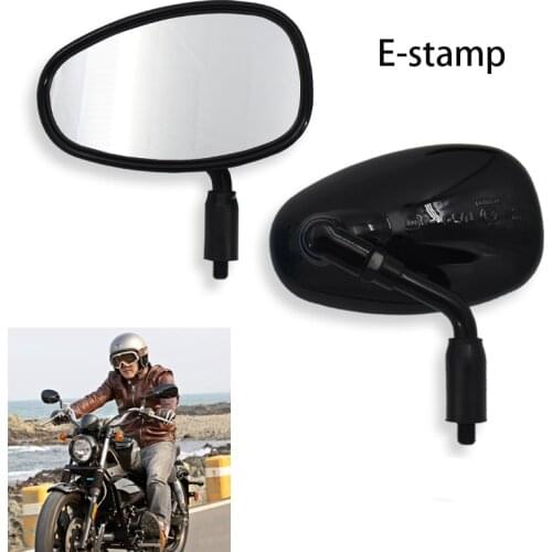 10mm Oval Motorcycle Back Mirrors Universal Vintage Motorcycle Rearview Mirror for Prince Suzuki