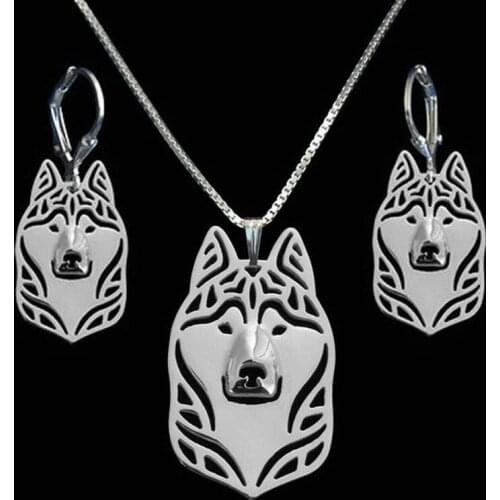 Female Cutout Alloy Wolf Jewelry Set Womens Metal Animal Shaped Jewelry Set