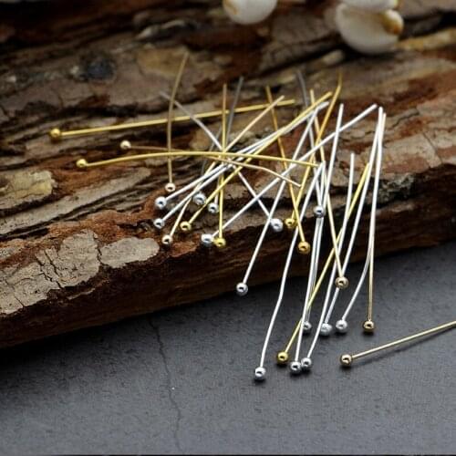 200pcs/lot Gold Metal Ball Head Pins For Diy Jewelry Making Head pins Findings Dia 0.5mm Supplies