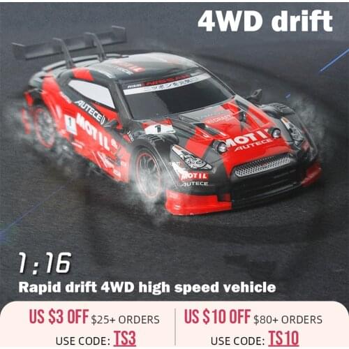 2.4G Handle Remote Control Four-Wheel Drive 1:16 Electric High-Speed Racing Drift Car Children Toy Car Model with Light