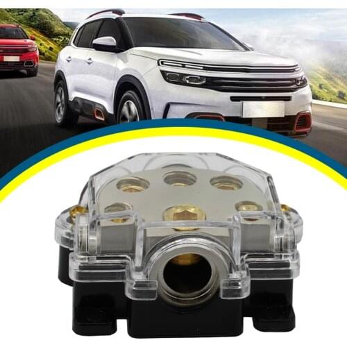 1 Pcs 1/0 Gauge To 2-4-8 Gauge Power/Ground Distribution Block Zinc Alloy Car Audio Negative Connection Box High Security