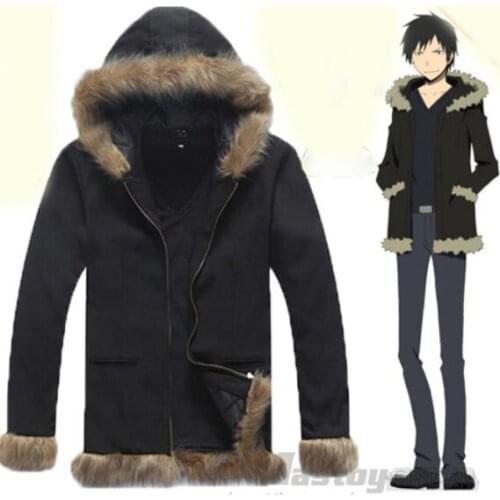 2017 DuRaRaRa Orihara Izaya Cosplay Costumes Vogue Black Coat Jacket Halloween clothes Cheap Price