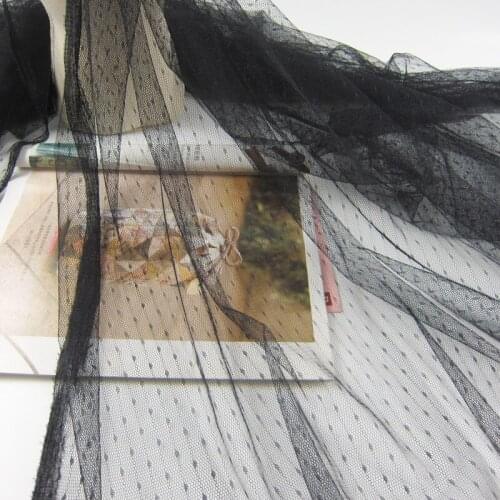 5Yards/Lot 155CM Wide Black Color Sewing Jacquard Dot Point Mesh Fabric Tulle Skirt Mesh Material For Woman Blouse And Dress