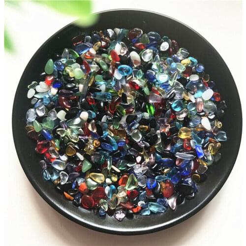 50g 5-8mm K5 Colorful Gravel Coloured Glaze Crystal Buddha Aquarium Fish Tank Stones Natural Stones and Minerals