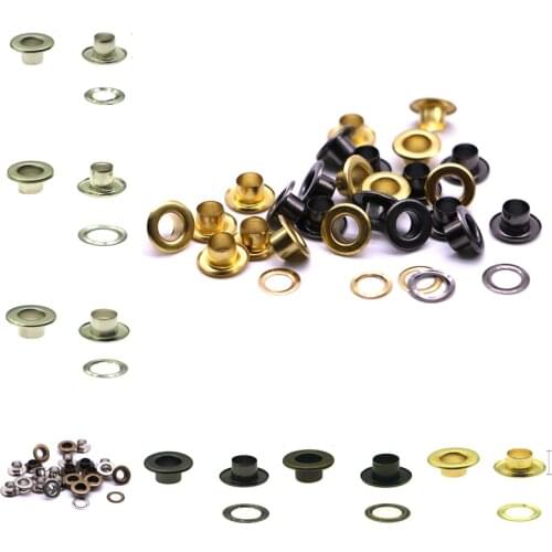 50sets/pack(iner diameter)4|5|6mm brass plane eyelets scrapbooking Silver, black, gold, Brown eyelets Garment accessories