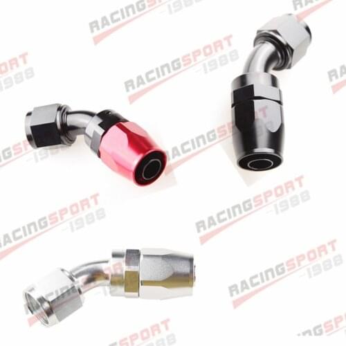 -6 AN AN6 6AN Aluminum 45 Degree Swivel Oil Hose End Fitting Adapter Red-Black/Red-Blue/Black/SILVER