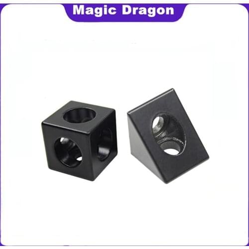 10pcs/lot 2020 Aluminum Block Cube Prism Connector Wheel Regulator Corner V-slot Three Way Connector 90 degree Angle