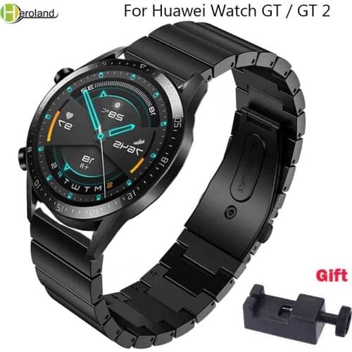 Bracelet 22mm Watch Strap Stainless Steel For HUAWEI WATCH GT 2 46mm Quick Release For Samsung Gear S3 Watchband Wristband +Tool