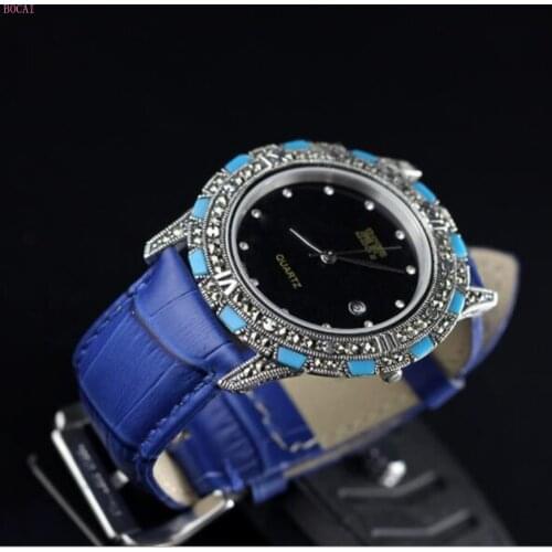 Silver 925 S925 sterling silver jewelry 2020 new fashion mens bracelet for men Thai silver exquisite mens Bracelet Watch