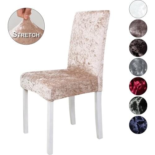 New Crushed Velvet Dining Chair Covers Spandex Elastic Chair Slipcovers Dining Room Chair Case for Kitchen Wedding Banquet D30