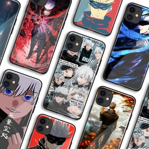 Satoru Gojo Jujutsu Kaisen Manga Anime Phone Cases For iPhone 11 12 Mini Pro XS Max 6s X XR 6 7 8 Plus SE Soft TPU Glass Cover
