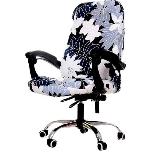 Flower Printing Chair Cover Washable Elasticity Office Rotating Computer Chair Cover Side Arm Chair Covers Stretch Rotating Lift