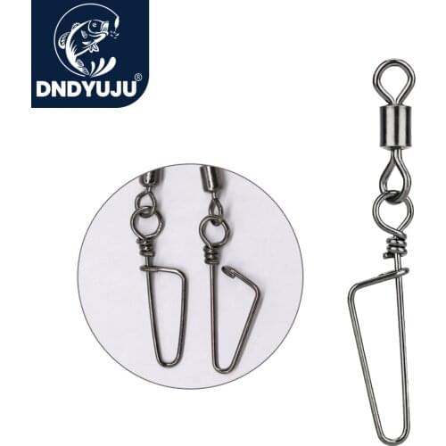 DNDYUJU 50pcs Fishing Swivels Snap Connector 6#-12# Rolling Swivel Bearing For Fishhook Lure Carp Fishing Tool