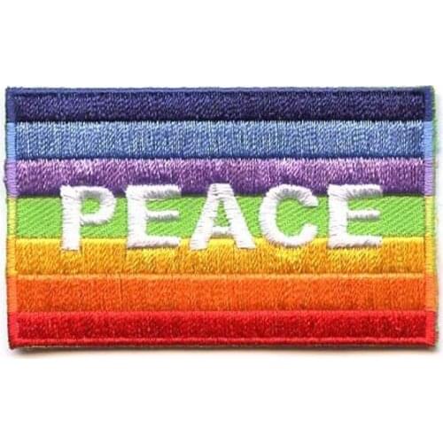 Peace Embroidery Emblem Made by Twill with Heat Cut Broder and Iron On Backing Accept Custom MOQ50pcs Free Shipping