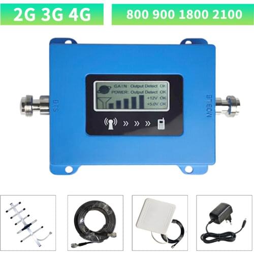 GSM Repeater 2G 3G 4G 800 900 1800 2100MHz LTE Cellular Signal Amplifier 4G Cellular Amplifie Mobile DCS Signal Booster Repeater
