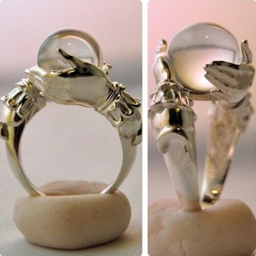 POPACC New Fashion Gothic Magic Handball Style Three Rings For Woman Jewelry European And American Ring Wedding Party Sexy
