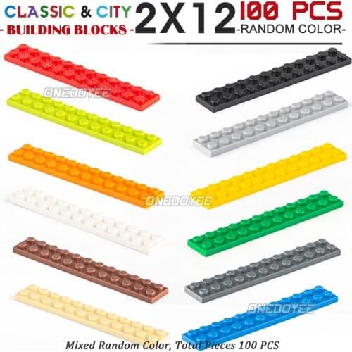 2X12 Children Classic City Building Blocks DIY Colorful Bulk Bricks Model Figures For Boys Girls Kids Educational Toys 100PCS
