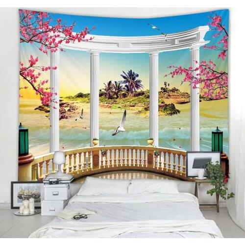 Nordic 3D landscape decoration wall tapestry art deco blanket curtain tapestry hanging at home bedroom living room