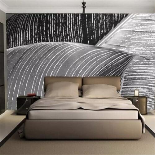 Custom wallpaper 3d murals European and American leaves black and white TV background wall Southeast Asian style mural wallpaper