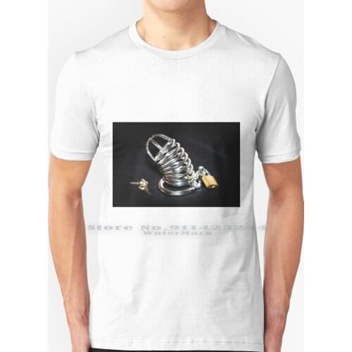 Chastity Belt T Shirt 100% Pure Cotton Chastity Cage Femdom Dominatrix Mistress Chastity Slave Pain Dominatix Latex Leather Hot