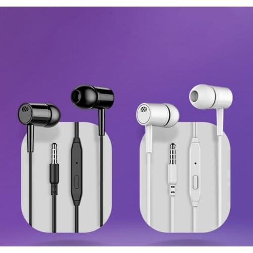 2Color Optional 3.5MM In-ear Earphone Wired Super Bass 3.5Mm Earphone With Built-in Mic Handsfree For All Phones Computer Headph