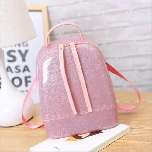 2017 Jelly Backpack Cute Candy Backpacks For Teenage Girls Plastic Silicone Waterproof Transparent Backpack PVC School Women Bag