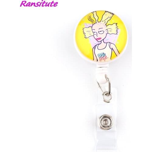 R2085 1pcs Cartoon Icons Style Anime Girl Retractable Badge Reel Clip Student Kid Exquisite Ic Card Fashion Badge Holder Jewelry