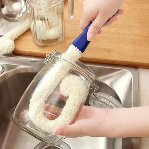 Foam Plastic Bendable Cleaning Brushes Flexible Bottle Scourer Wine Cup Goblet Cleaner Cleaning Brushes Kitchen Cleaning Tools
