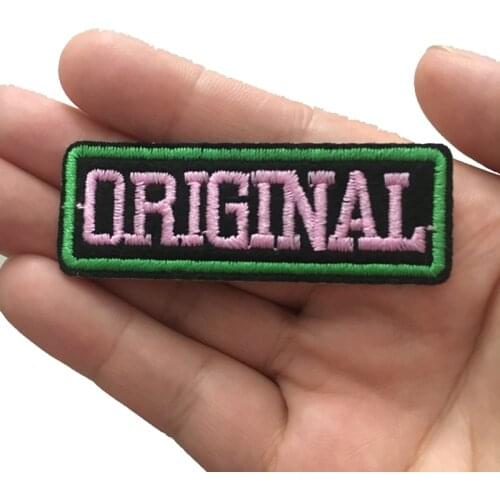 Green and Pink ORIGINAL Embroideried Iron on Patches Badge for Clothes Shoes Handbags Letters Embroidery Appliques 20pcs/lot