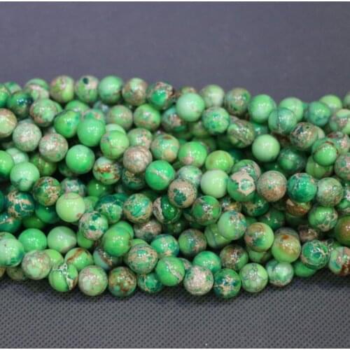Green Imperial Emperor Stone Necklace, Sediment Slice Loose Beads Drilled Slab Women Fashion Accessories Jewelry Making