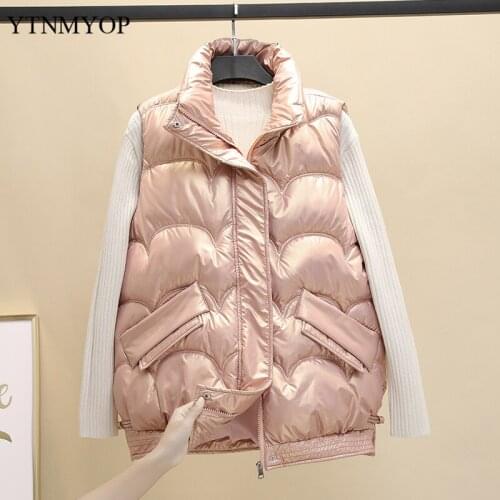 YTNMYOP Winter Warm Vest Parka Stand Collar Zipper Waistcoat Autumn Fashion Tops Waterproof Snow Wear Jacket Coat Sleeveless 3XL