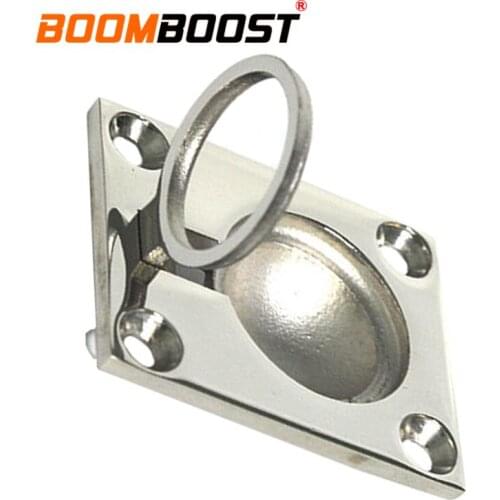 1Pc Pull/Lift Flush Hatch Locker Cabinet Stainless Steel Ring Handle Flush Boat Marine Easy to Install Silver Handle Ring