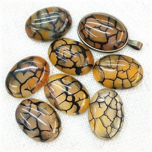10pcs nature crack stone cabochons no hole size 18x25mm for rings making jewelry fitting natural gem stone CABS