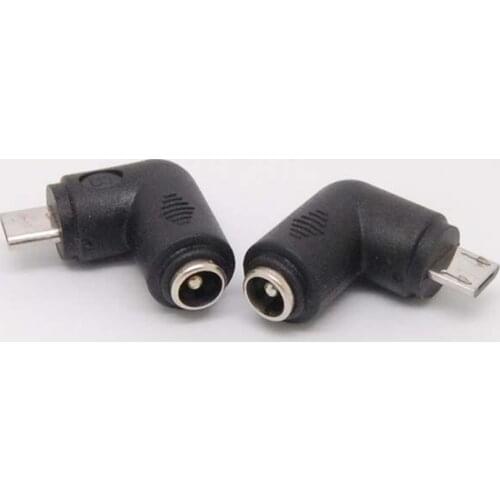 10pcs DC 5.5x2.1mm Female Converter To Micro USB Male Adapter Connector 90