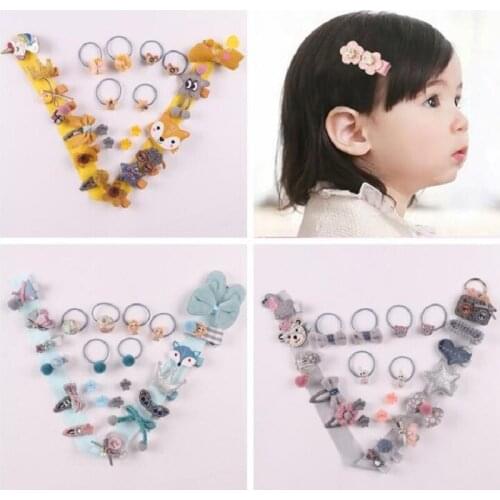 18/24pcs/set Children Girls Hair Accessories Headwear Ribbon Hair Bow Bunny Hair Clips for Baby Kids Hair Ties Jewelry