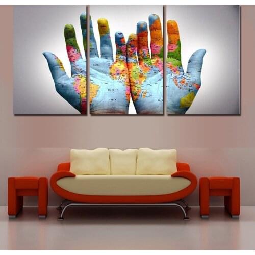 3 map abstract canvas painting living room mural art picture canvas art