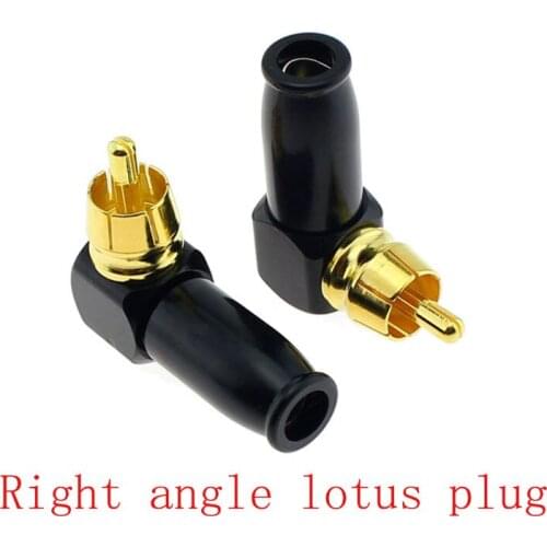 50pcs Bent Lotus 399 Plug 90 Degree Elbow AV RCA Plug Audio Right Angle Lotus Plug