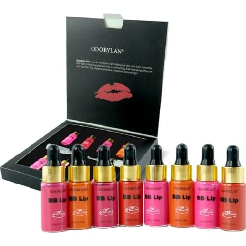 8pcs Korean Glow BB Lips Ampoule Serum Kit BB Lip Serum Pigment BB Cream Set for Lip Gloss MTS Mesotherapy Treatment