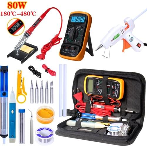 80W/220V solder tools Soldering iron kit 20W Hot Melt Glue Gun Mini Repair Tool DIY Welding Tool Kits