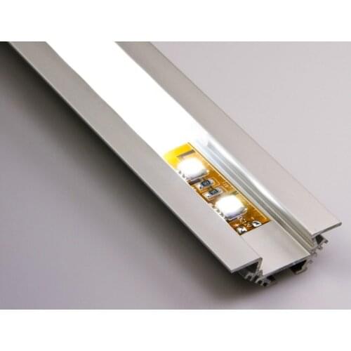 Anodized Aluminum Angled Corner Mount LED Profile Housing In LED Bar Lights Strips With Opal Cover Endcap and Mounting Brackets