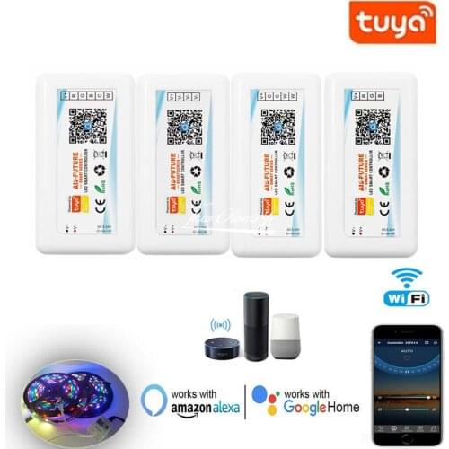 DC5-24V Tuya Wifi Wireless LED Controller Support iOs Android APP Alexa Google Voice Control for DIM CCT RGB RGBW RGBCCT Strip