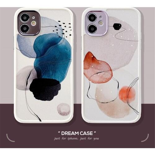 New Straight Watercolor Fitted Funda Case For iPhone12Mini/11/12Pro Max XR XS Max,Soft TPU Para Cover For iPhone SE(2020)7 8Plus