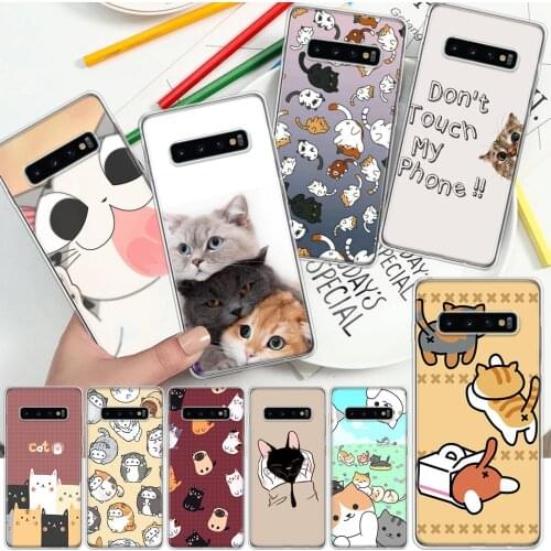 Cat Cute Art Lovely Phone Case For Samsung Galaxy A51 A71 A70 A50 A40 A30 A21 A20E A10S A41 A01 A6 A7 A8 A9 Plus + Soft Cover Co