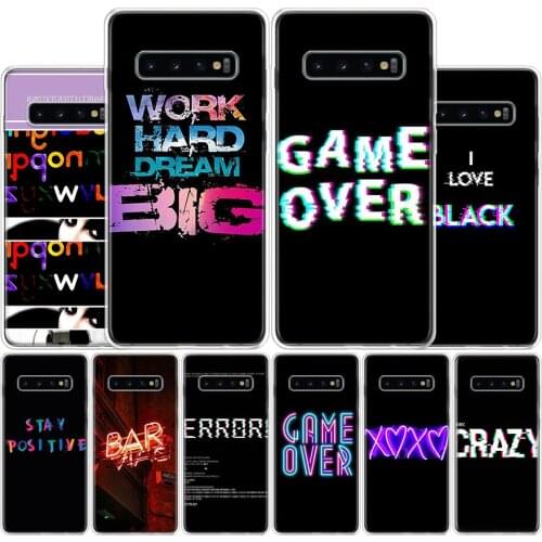 Color text on a black background Phone Case For Samsung Galaxy A51 A71 A50S A30S A10 A20E A40 A70 M30S A91 A01 A6 A7 A8 A9 Plus