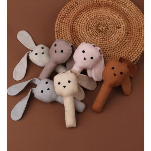 Baby Hand Bells Rattles Soft Plush Shaking Toys Newborn Early Educational Toy M89C