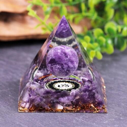 Healing Crystal Orgone Pyramid Stone With Rose Quartz Sphere Generator Figurine Decoration For Protection Meditation Reiki